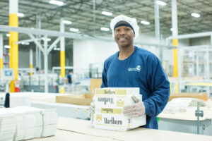 Worker Assembling Marlboro Packages